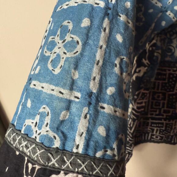 Kar-ma Quilted Patchwork Batik Jacket SZ XL India Boho - Picture 5 of 10